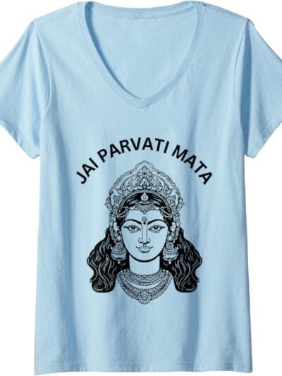 Parvati Mata, diosa hindú Navratri Jai Parvati Mata Pooja V-Neck T-Shirt (Spain)