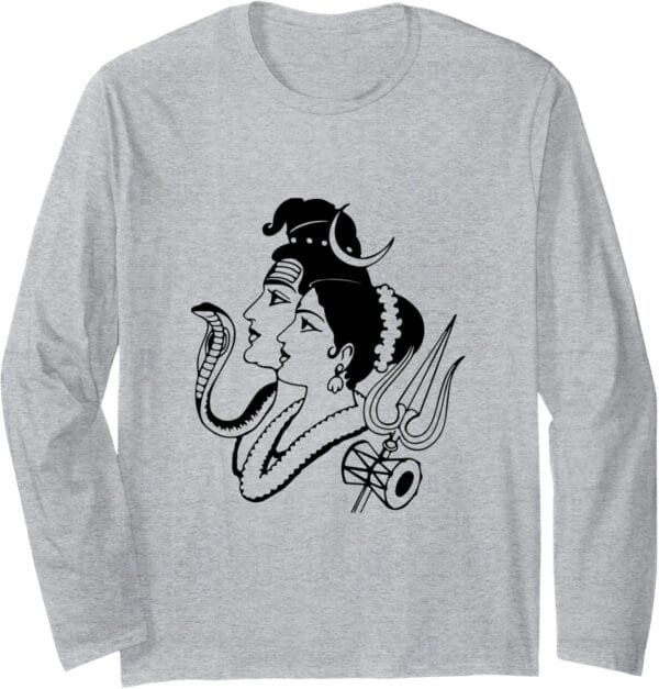 Shiva, Shankar, MahaShivratri Shiv Parvati Hindu Temple Puja Long Sleeve T-Shirt (USA)