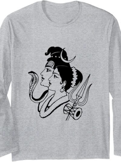 Shiva, Shankar, MahaShivratri Shiv Parvati Temple hindou Puja Long Sleeve T-Shirt (France)