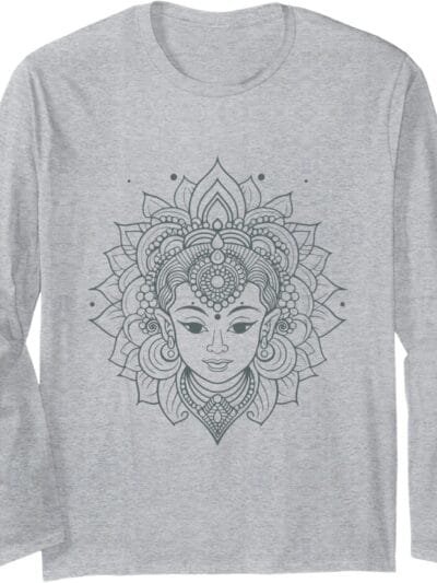 Shakti Mata, Navratri Hindu-Göttin Gesicht Pooja Long Sleeve T-Shirt (Germany)