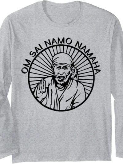 Sai Baba of Shirdi Blessing God Hindu Puja Om Sai Namo Namah Long Sleeve T-Shirt (Italy)