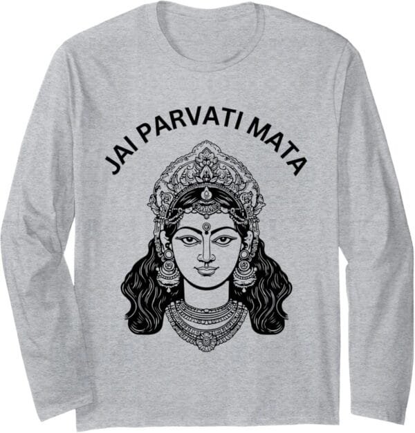 Parvati Mata, Navratri Hindu Goddess Jai Parvati Mata Pooja Long Sleeve T-Shirt (USA)