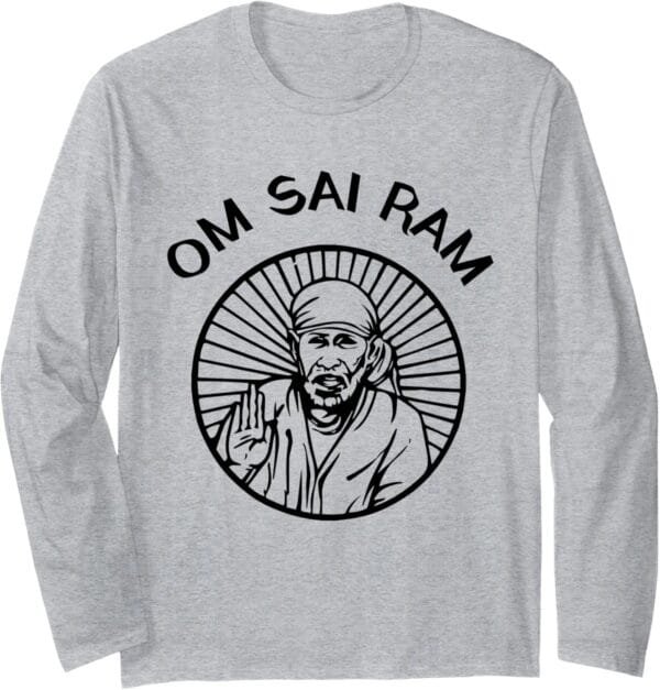 Sai Baba of Shirdi Blessing God Hindu Temple Puja Om Sai Ram Long Sleeve T-Shirt (USA)