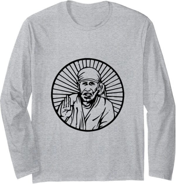 Sai Baba of Shirdi Blessing God Hindu Temple Pooja Long Sleeve T-Shirt (Japan)