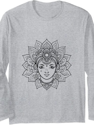 Laxmi Mata, Diwali Dea indù Viso Navratri Pooja Long Sleeve T-Shirt (Italy)