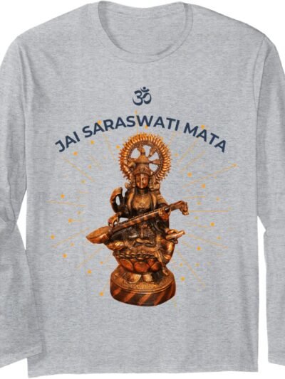 Hindu Wedding Gift for Indian Artists Om Jai Saraswati Mata Long Sleeve T-Shirt (Germany)