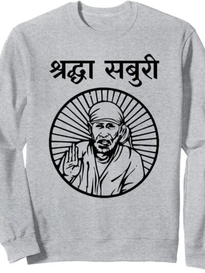 Sai Baba of Shirdi Blessing God Pooja Shraddha Saburi Hindi Sweatshirt (Japan)