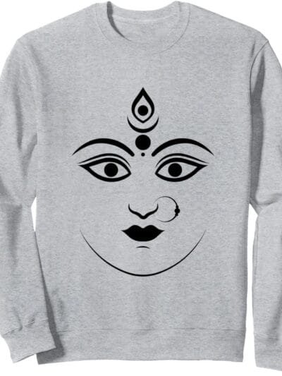 Durga Mata, Navratri Indian Goddess Face Pooja Sweatshirt (USA)