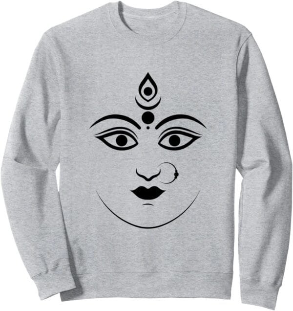 Durga Mata, Navratri Indian Goddess Face Pooja Sweatshirt (Spain)