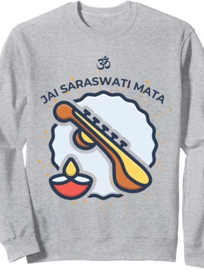 Hindu Wedding Gift for Indian Artists Om Jai Saraswati Mata Sweatshirt (USA)