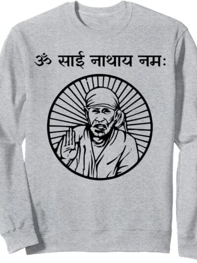 Sai Baba of Shirdi Blessing God Om Sai Nathaya Namaha Hindi Sweatshirt (Spain)