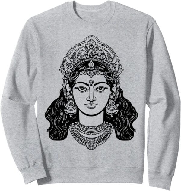 Parvati Mata, Navratri Hindu Goddess Face Pooja Sweatshirt (USA)