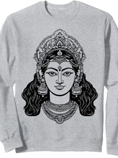 Parvati Mata、ナヴラトリ ヒンドゥー教の女神の顔 プージャ Sweatshirt (Japan)