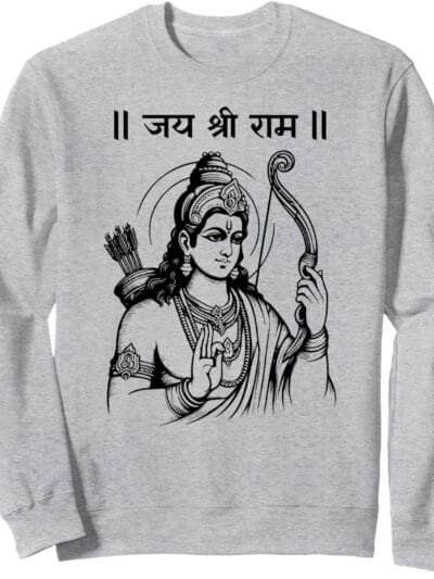 Rama, Ram, Diwali Shree Ram Hindu Temple Jai Shree Ram Hindi Sweatshirt (USA)