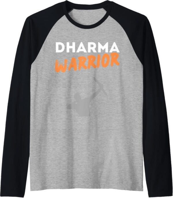 Dharma Warrior - Inspiring Hindu Spiritual, Cultural Raglan T-Shirt (USA)