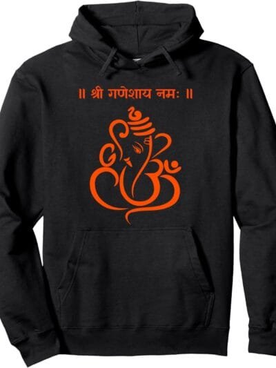 Ganapati, Ganesh, Shree Ganeshaya Namaha Sanskrit Puja Hoodie (Italy)