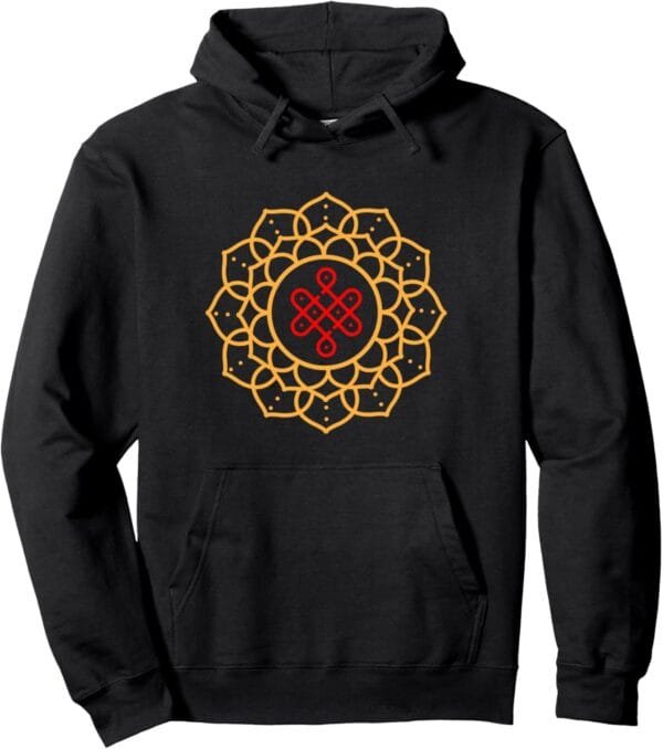 Diwali Pooja, Deepawali, Hindu Rangoli Mandala Art Hoodie (UK)