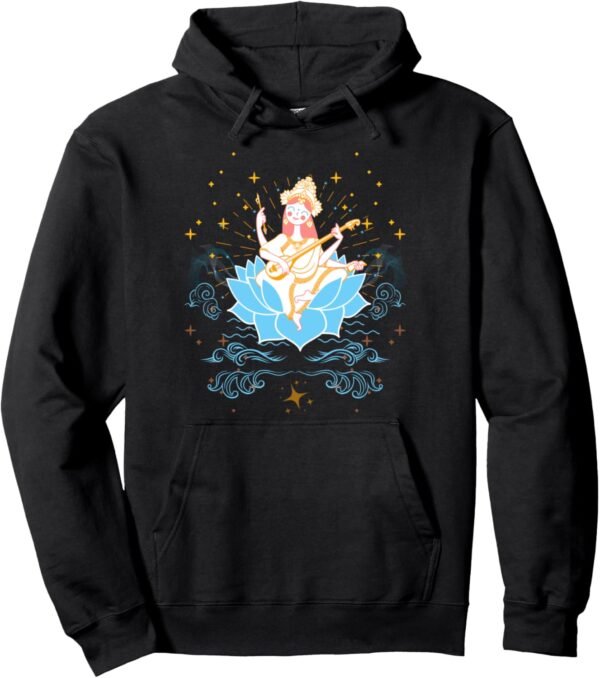 Regalo di nozze indù per artisti indiani Goddess Saraswati Mata Hoodie (Italy)