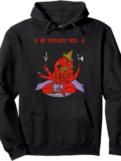Ganapati, Ganesh, Shree Ganeshaya Namaha Sanskrit Puja Hoodie (USA)