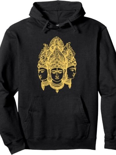 Hinduism Trimurti, Sacred Pooja Hindu Temple Hoodie (USA)