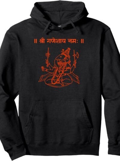 Ganapati, Ganesh, Shree Ganeshaya Namaha Sanskrit Puja Hoodie (USA)