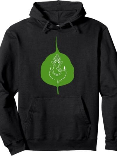 Ganapati, Ganesh, on Leaf Ganeshotsav Puja Hoodie (Italy)