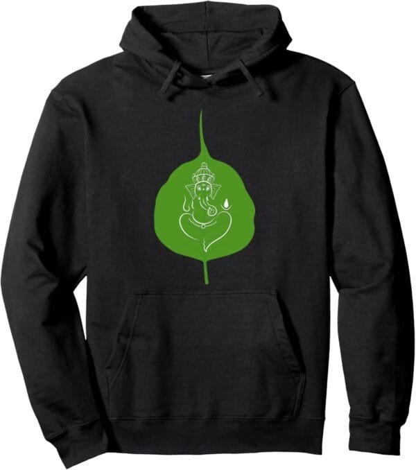 Ganapati, Ganesh, on Leaf Ganeshotsav Puja Hoodie (Italy)