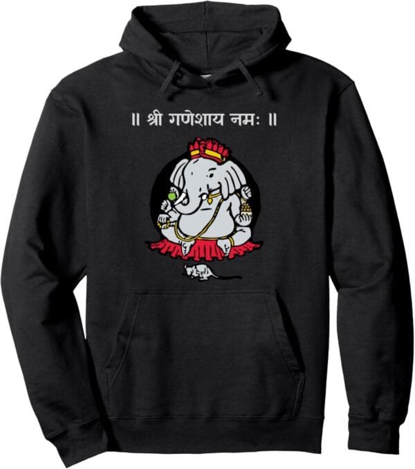 Ganapati, Ganesh, Shree Ganeshaya Namaha Sanskrit Puja Hoodie (Italy)