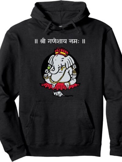 Ganapati, Ganesh, Shree Ganeshaya Namaha Sanskrit Puja Hoodie (UK)