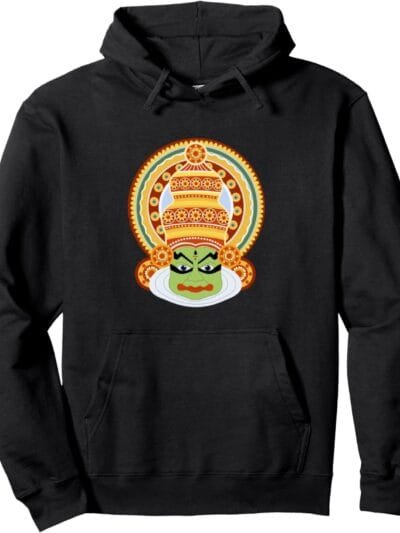Hinduism Kathakali Dancer Face Kerala Onam Hindu Temple Puja Hoodie (Japan)
