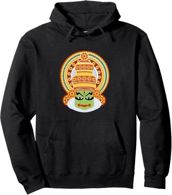Hinduism Kathakali Dancer Face Kerala Onam Hindu Temple Puja Hoodie (UK)