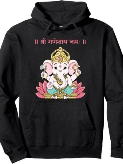 Ganapati, Ganesh, Shree Ganeshaya Namaha Sanskrit Puja Hoodie (Italy)