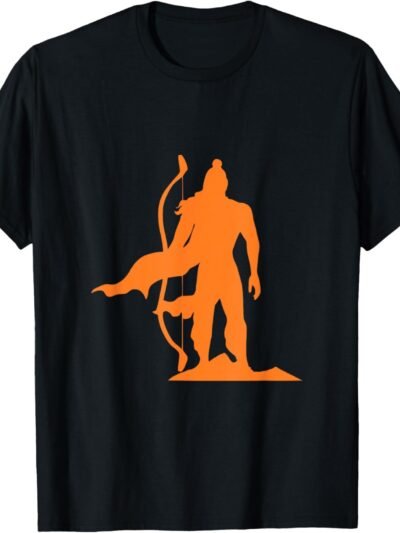 Rama, Ram, Diwali Silhouette Hindu God Pooja T-Shirt (USA)
