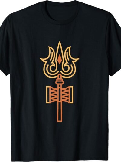 Shiva, Shankar, Maha Shivratri, Trishul Damru Minimal Puja T-Shirt (USA)