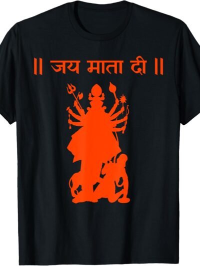 Durga Mata, Navratri Sherawali Maa Jai Mata Di Sanskrit Puja T-Shirt (USA)