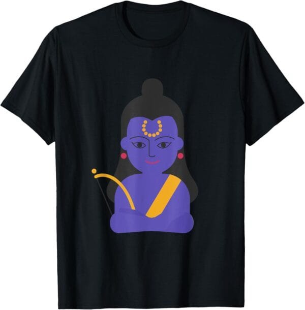 Rama, Ram, Diwali Cute Shree Ram Illustration Hindu God Puja T-Shirt (USA)