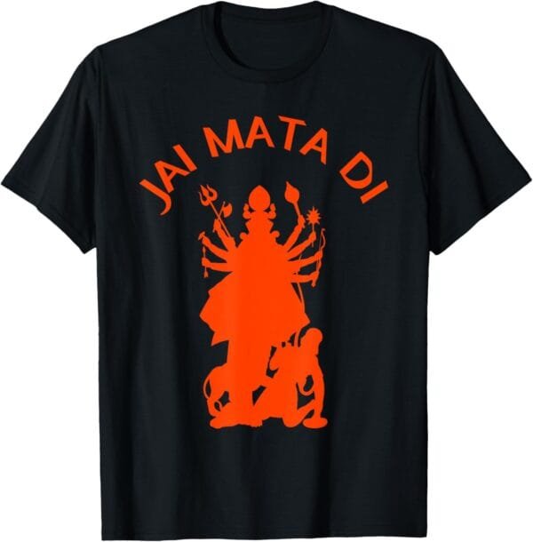 Durga Mata, Navratri Sherawali Maa Goddess, Jai Mata Di Puja T-Shirt (USA)