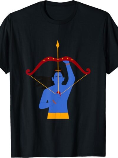 Rama, Ram, Diwali Posing With Bow And Arrow Hindu God Pooja T-Shirt (USA)