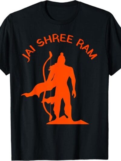 Rama, Ram, Diwali Silhouette Jai Shree Ram Hindu God Pooja T-Shirt (USA)