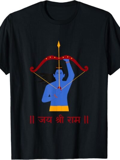 Rama, Ram, Diwali Jai Shree Ram Sanskrit Hindu God Pooja T-Shirt (USA)