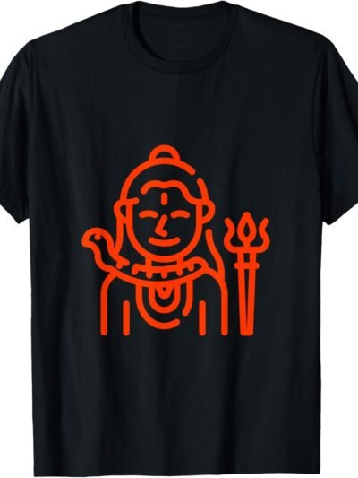 Shiva, Shankar, Maha Shivratri, Shiv Ji Line Drawing Pooja T-Shirt (USA)