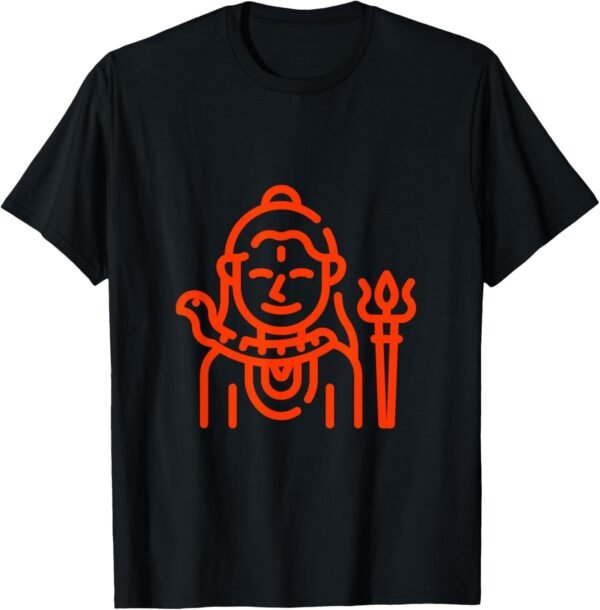Shiva, Shankar, Maha Shivratri, Shiv Ji Line Drawing Pooja T-Shirt (USA)