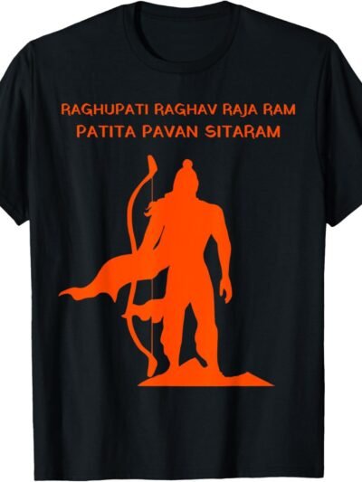 Rama, Ram, Diwali Raghupati Raghava Raja Ram Hindu God Pooja T-Shirt (USA)