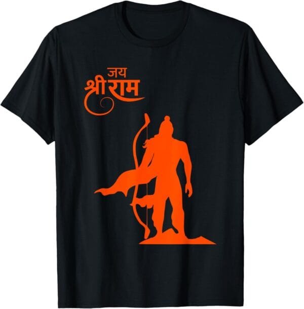 Rama, Ram, Diwali Jai Shree Ram Sanskrit Hindu God Pooja T-Shirt (USA)