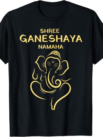 Ganapati, Ganesh, Shree Ganeshaya Namaha Ganeshotsav Puja T-Shirt (USA)
