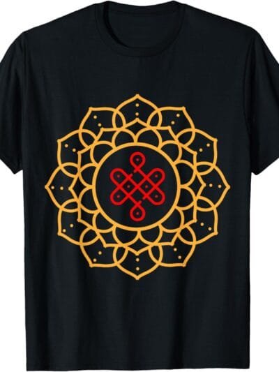 Diwali Pooja, Deepawali, Hindu Rangoli Mandala Art T-Shirt (USA)