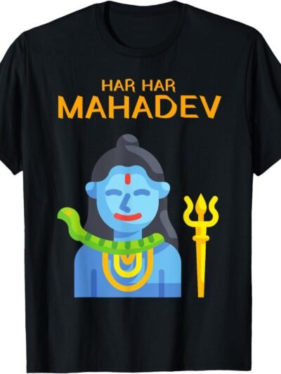 Shiva, Shankar, Maha Shivratri, Standing Har Har Mahadev T-Shirt (USA)