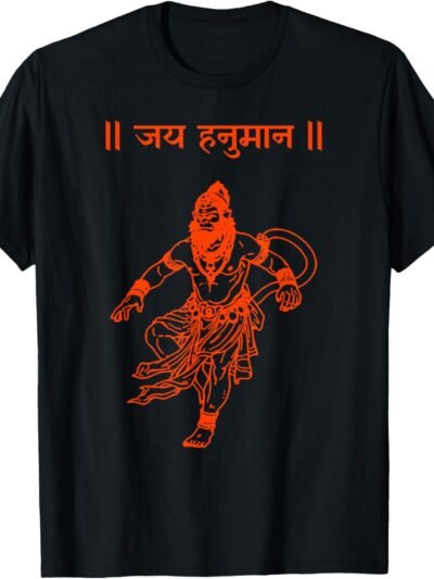 Hanuman, Bajrang Bali, Hindu God Pooja Jai Hanuman Sanskrit T-Shirt (USA)