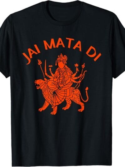 Durga Mata, Navratri Sherawali Maa Indian Jai Mata Di Puja T-Shirt (USA)