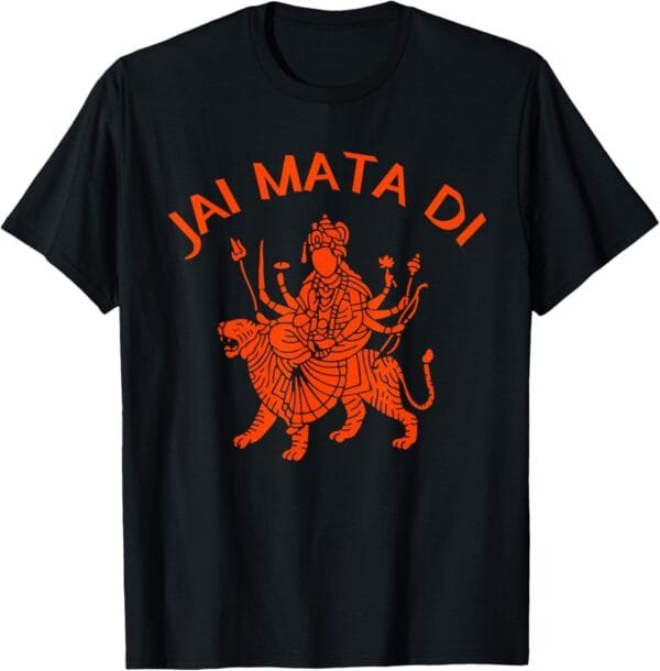 Durga Mata, Navratri Sherawali Maa Indian Jai Mata Di Puja T-Shirt (USA)